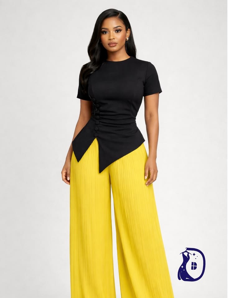Exquisite hot 2 piece blouse and pant combo